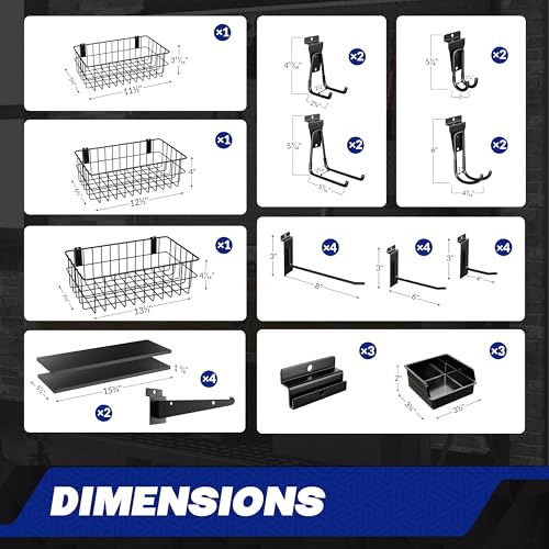 janasse 35PCS Slatwall Accessories for Garage Organization Workshop Storage