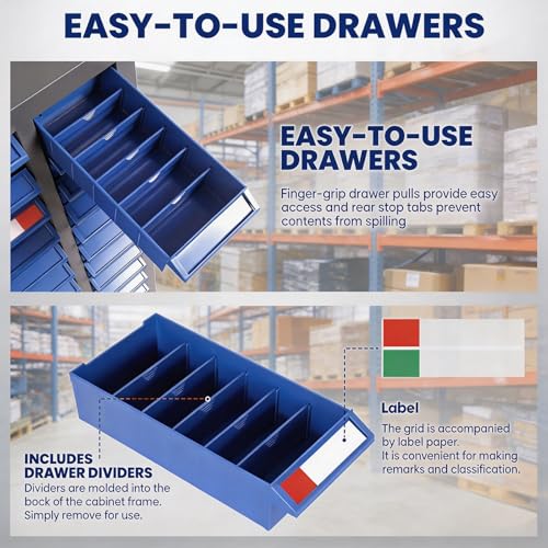 75 Drawers Parts Cabinet Bolt and Nut Tool Storage Cabinet, ABS Material Hardware Organizer, Part Drawer Bolt Bin with Shelf and Label, Tool Organizer Bolt Bins Organizer for Shop (75 Drawers)