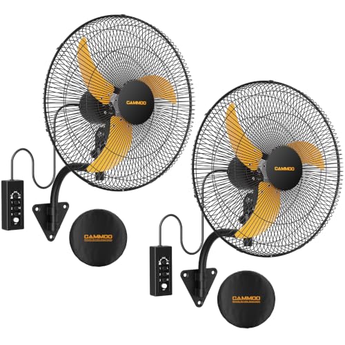 CAMMOO 20 Inch Wall Mount Fan Oscillating, 600D Oxford Cover & Wired Remote