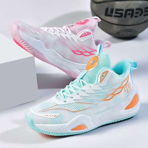 Huogra High Top Womens Mens Basketball Shoes Breathable Non Slip Outdoor Sneakers Comfortable Fashion Athletic Training Sport Shoes