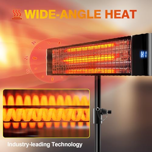 Paraheeter Outdoor Electric Infrared Patio Heater, 1500W