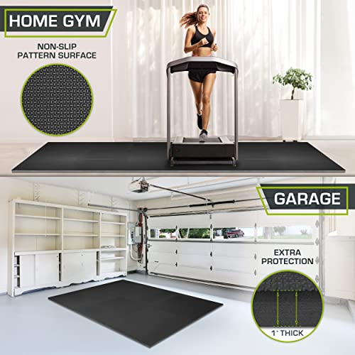ProsourceFit Weaved Pattern Extra Thick Exercise Puzzle Mat 1-inch, EVA Foam Interlocking Tiles for Protective, Cushioned Flooring for Home and Gym Equipment; Black, 72 SQ FT, 18 Tiles