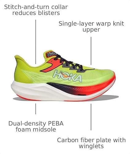 Hoka Unisex Rocket X 3 Neon Yuzu/Squid Ink 10.5 Medium