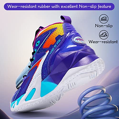 VITUOFLY Kids Basketball Shoes Boys Sneakers Girls Mid-top Sports Shoes