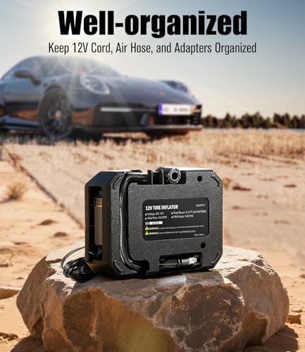 AVID POWER 12V Tire Inflator Portable Air Compressor, Lightweight