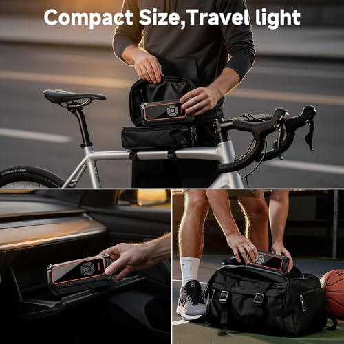 OlarHike Tire Inflator Portable Air Compressor, Dual Power-6000mAh & 12V DC