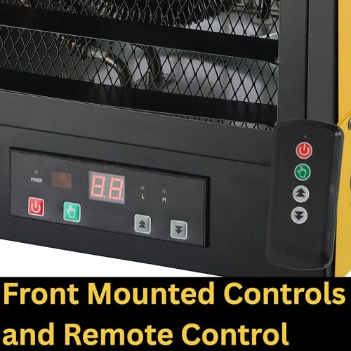 Dura Heat EWH5510 Electric Forced Air Heater with Remote Control 17,060 Btu, Yellow, Large
