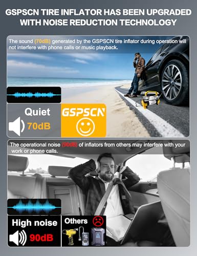 GSPSCN Digital Tire Inflator 12V Heavy Duty Metal Portable Air Compressor
