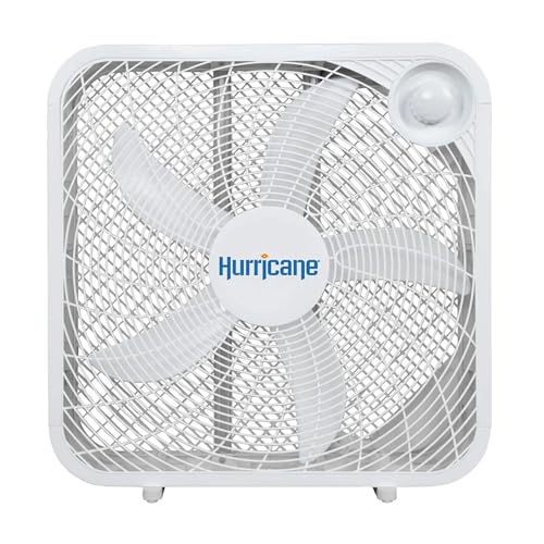 Hurricane Classic Floor Box Fan with 3 Speed Settings, White - 20in