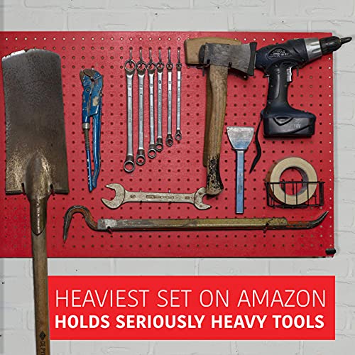 Heavy Duty Pegboard Hooks & Baskets Set, 60-Piece Pegboard Organizer