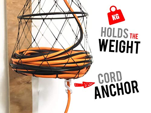 Chromex Extension Cord Reel Winder with 2 Fixed and 1 Swivel Wall Mount Brackets, Transportable from Wall to Wall