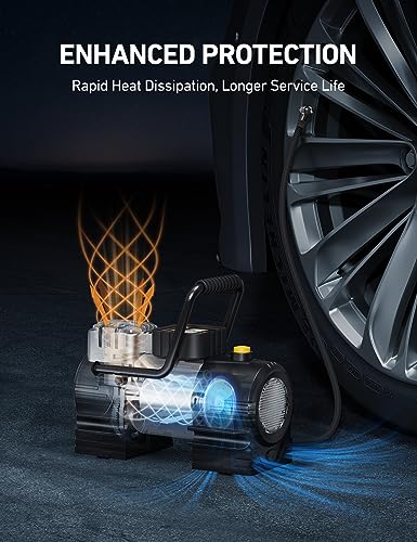 AstroAI Tire Inflator Portable Air Compressor 12V DC Air Pump Digital Gauge