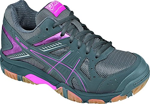 ASICS Women's Gel 1150V Volley Ball Shoe,Smoke/Knock Out Pink/Silver,9 M US