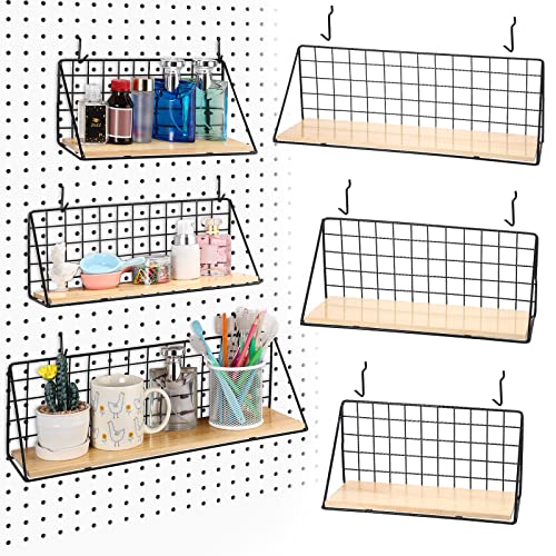 Coume Pegboard Shelves with Steel Pegboard Brackets and Hooks Tool Organizer Storage Tray Garage Basket Storage Display Accessories (Black)