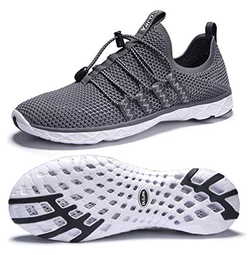 DLGJPA Men's Quick Drying Water Shoes for Beach or Water Sports Lightweight Slip On Walking Shoes Darkgray 10.5