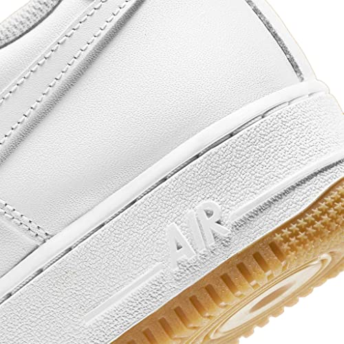 Nike Air Force 1'07 Men's Basketball Shoe, White White Light Brown White White Rubber Light Brown, 44.5 EU