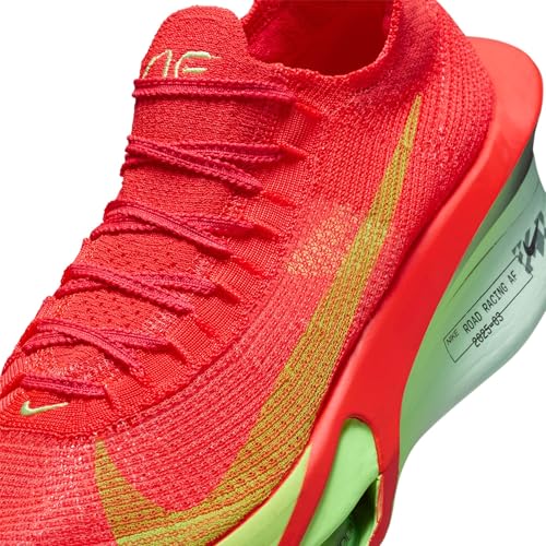 Nike Alphafly 3 Men's Road Racing Shoes (FD8311-600, Bright Crimson/Lime Blast/Mint Foam/Cave Purple) Size 11