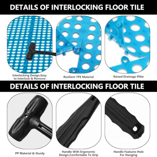 30 Pack Garage Floor Tiles, 12x12 Inch Interlocking Drainage Tiles