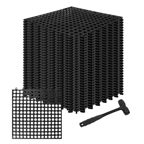 24 Pack Garage Floor Tiles, 12x12 Inch Interlocking Drainage Tiles Non-Slip