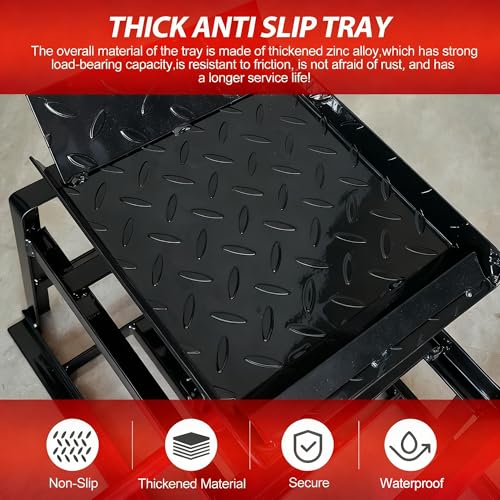 LOCKIETTA 2 PCS Hydraulic Car Ramp, 11065LBS 5T Heavy Duty Car Ramps with Hydraulic Jack, Steel Car Ramps for Oil Changes High Lift 9"-14.3" for Home Garage, Vehicle Truck Repair, Black