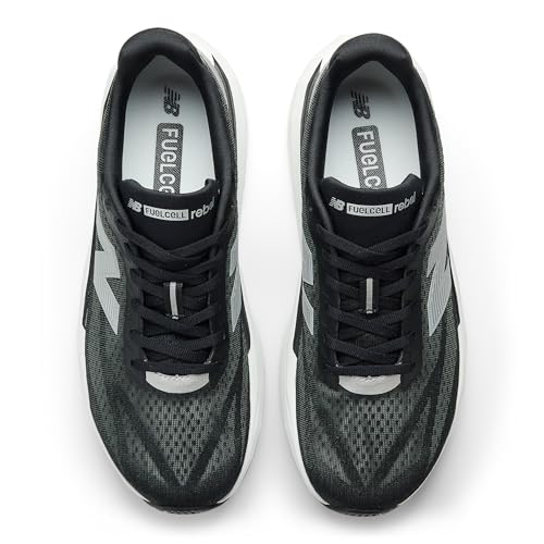 New Balance Men's FuelCell Rebel V5 Running Shoe, Black/Silver Metallic/White, 10.5 M