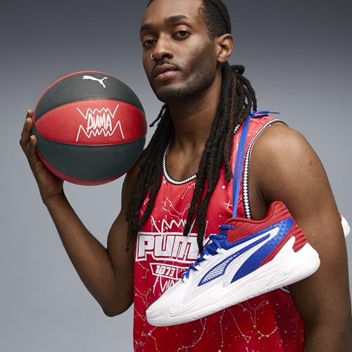 Puma Men's Dagger Basketball Shoes, White-Mountain Blue-for All Time Red AH25, 9