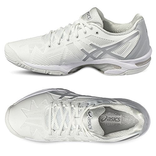 ASICS Gel-Solution Speed 3 Womens Tennis Shoes E650N Sneakers Shoes (UK 4 US 6 EU 37, White Silver 0193)