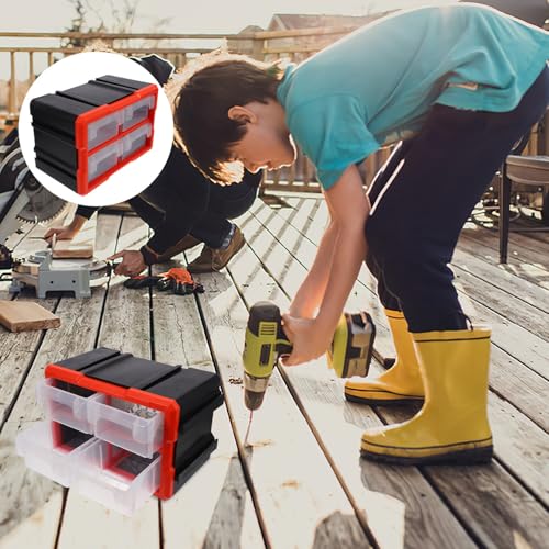 Zerodeko Modular Parts Organizer Box with Compartments, Screw and Fastener Storage Cabinet for Electronics, Tool Storage Drawers Suitable for Workshop and Garage Use