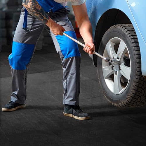 Suuiwau 20 PCS Thickened Garage Floor Tiles 15.7"x15.7"x0.71" Durable Interlocking Flooring Non-Slip Texture GarageDeck Copolymer Modular for Garage, Basement,Repair Shops,34 sq ft
