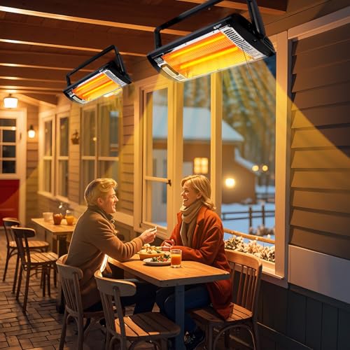 BEYOND HEAT Electric Garage Heater 120V, 1500W Radiant Space Heater, 2-Pack