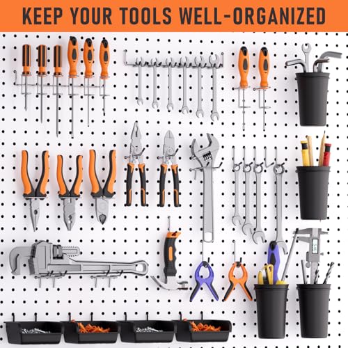 INCLY 280PCS Upgraded Pegboard Hooks Assortment with Bins & Cups