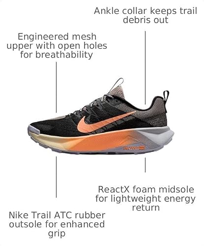 Nike Wildhorse 10 Men's Trail Running Shoes (Black/Malt/Ghost/Orange Pulse) Size 11.5