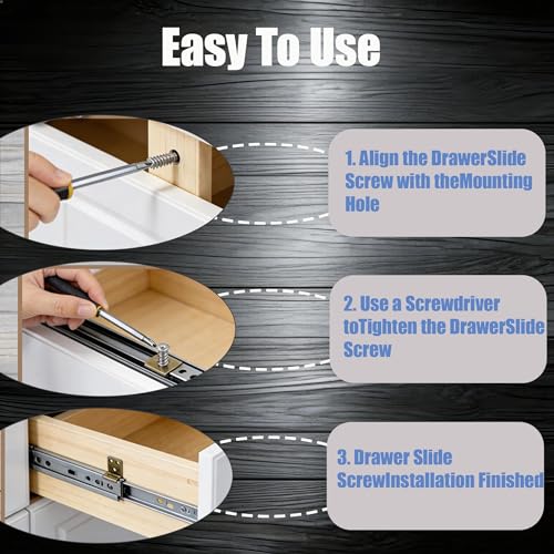 50 PCS Furniture Screws, Drawer Slide Screws Set, Cabinet and Furniture Repair Screws, Steel Construction with Phillips Flat Head Design, Compatible with Most Furniture Brands