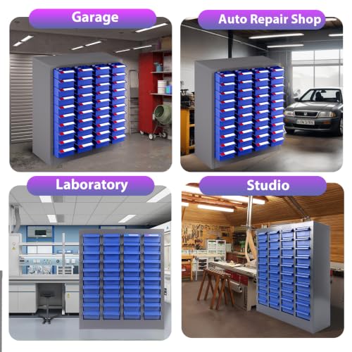 40-Drawer Parts Cabinet, Bolt Organizer with ABS Drawers & Dividers, Steel Bolt Bins, Nut and Bolt Organizer for Garage, Workshop, Home and Office (40 Drawer)