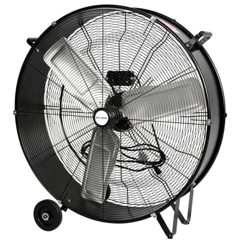BILT HARD 36" 21800 CFM High Velocity Drum Fan, 2-Speed Heavy Duty Industrial Shop Fan with Casters & Handles for Warehouse, Factory Workshop and Garage Use