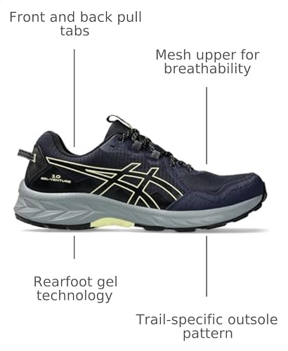 ASICS Men's Gel-Venture 10 Running Shoes, 9, Midnight/Black