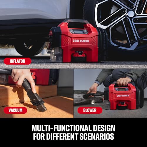 CRAFTSMAN 3-in-1 Tire Inflator Portable Air Compressor 160 PSI with Battery