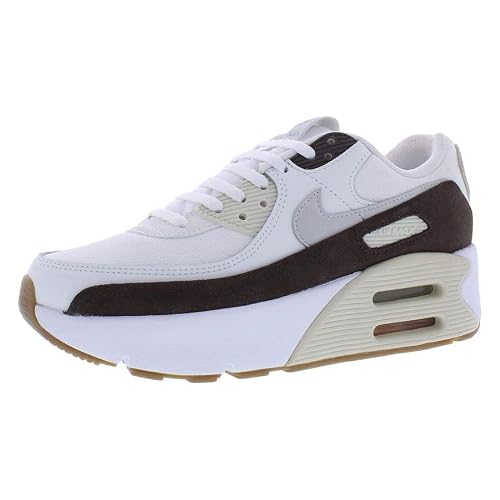 Nike Air Max 90 LV8 Women's Shoes (FD4328-102, White/Baroque Brown/Light Orewood Brown/Photon Dus) Size 9