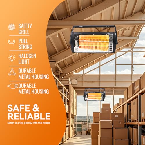 BEYOND HEAT Electric Garage Heater 120V, 1500W Radiant Space Heater, 2-Pack
