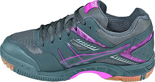 ASICS Women's Gel 1150V Volley Ball Shoe,Smoke/Knock Out Pink/Silver,9 M US