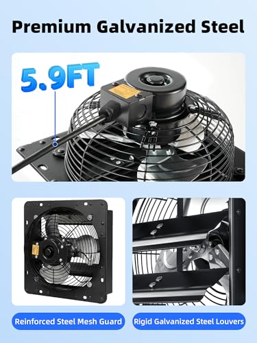 Windigaga 8 Inch Shutter Exhaust Fan, 760 CFM