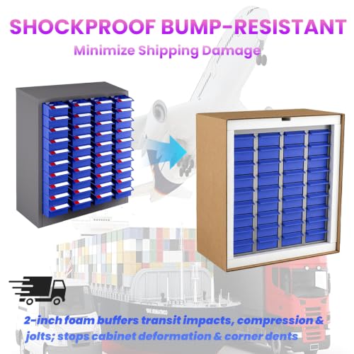 40-Drawer Parts Cabinet, Bolt Organizer with ABS Drawers & Dividers, Steel Bolt Bins, Nut and Bolt Organizer for Garage, Workshop, Home and Office (40 Drawer)