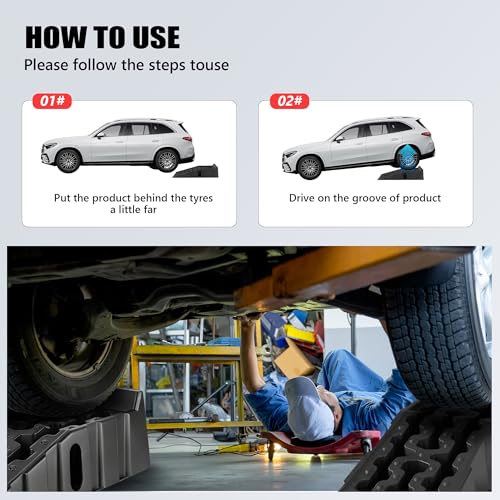 Heavy Duty Car Ramps for Oil Changes, 16000LBS GVW Capacity, 6.7" Lift