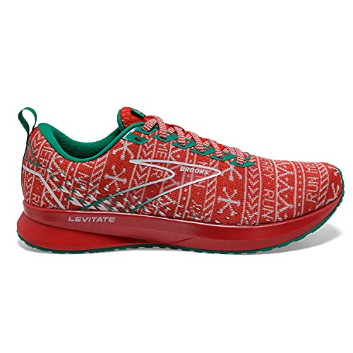 Brooks Women's Levitate 5 Neutral Running Shoe - Red/White/Green - 10 Medium
