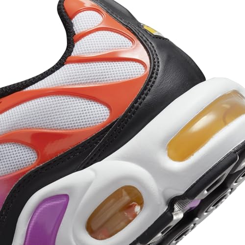 Nike Air Max Plus Womens Running Shoes, White/Citron Pulse-Black, 8 M US