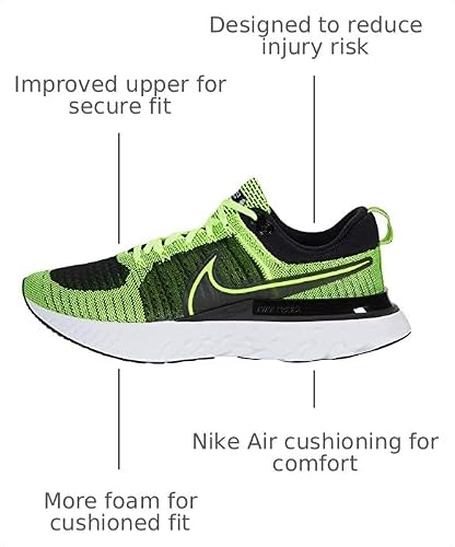 Nike Men's React Infinity Run FK 2 Trainers, Volt Volt Black, 40 EU