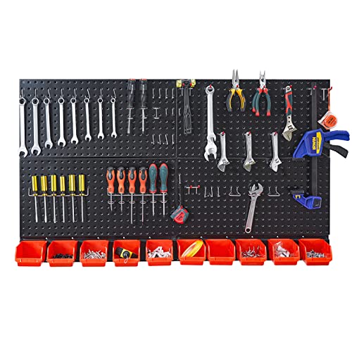 Ultrawall Pegboard Wall Organizer, Black Metal Peg board Panels