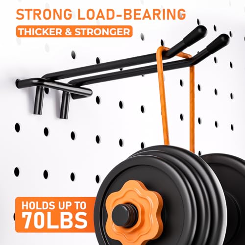 INCLY 176PCS Black Pegboard Hooks with Peg Locks, 1/4" Heavy Duty Metal