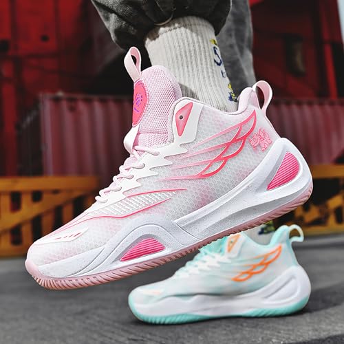 Huogra High Top Womens Mens Basketball Shoes Breathable Non Slip Outdoor Sneakers Comfortable Fashion Athletic Training Sport Shoes