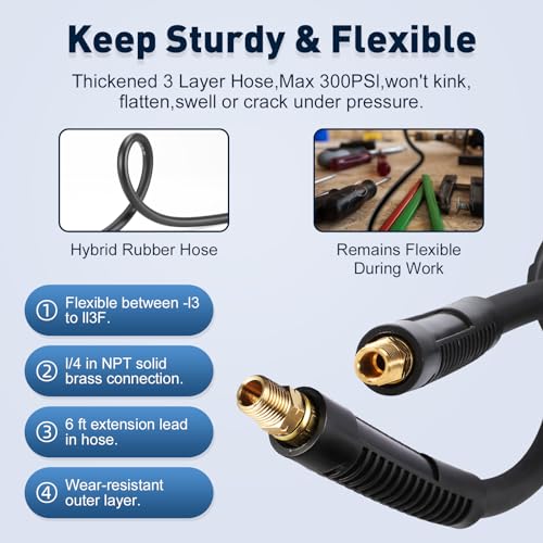 HOZEREEL Enclosed Retractable Air Hose Reel, 3/8 Inch x 45+5 Ft Black